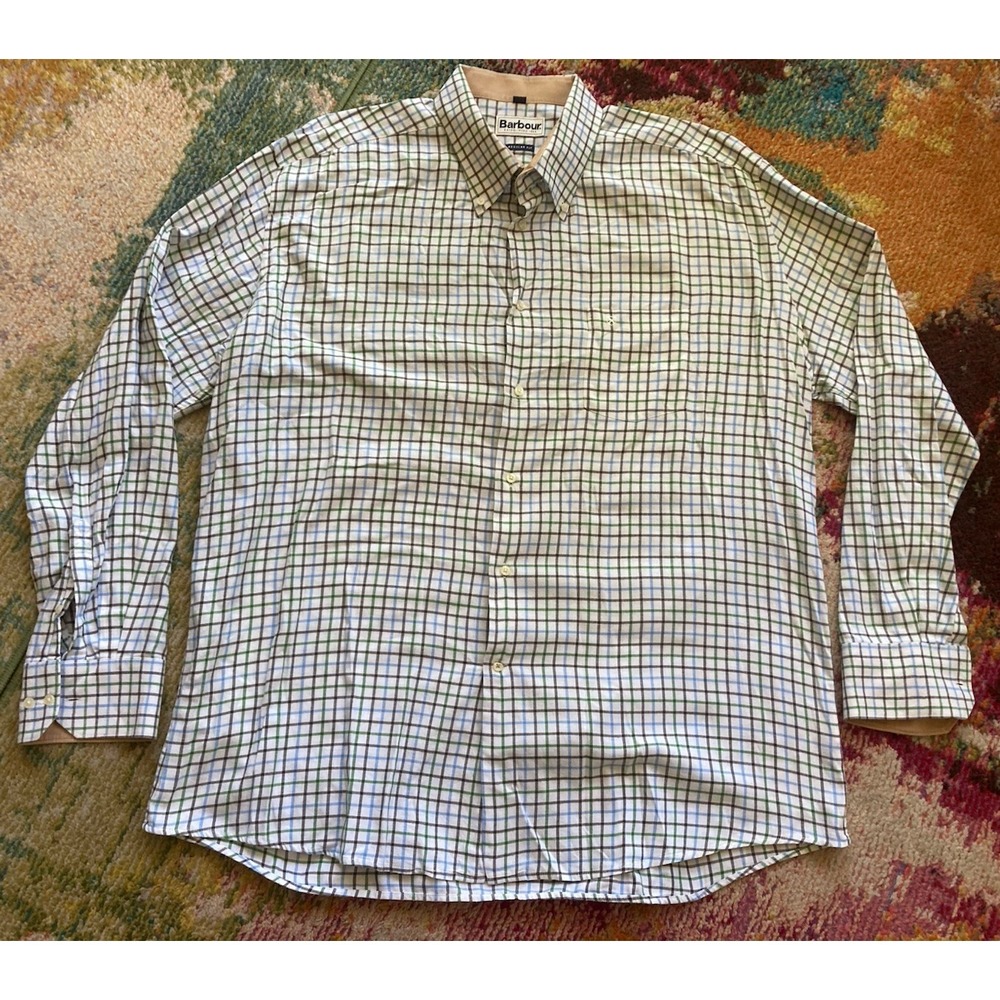 Barbour Shirt Mens Size XL Long Sleeve Button Up Regular Fit Check